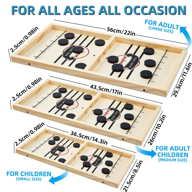moopok Fast Sling Puck Game - 2 in1 Chess Board and Desktop Battle Super Winner Game,Fast Action Wooden Air Hockey Board Game,Adults and Kids Family Friend Funny Slingshot Game Toys - Image 5